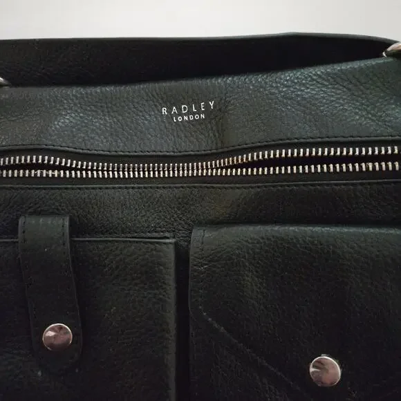 Radley London Wilton Way Black Pebble Leather Crossbody Bag Scottie Dog - Picture 4 of 15